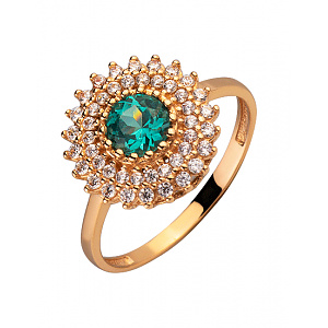 Золота каблучка з цирконієм куб. (01-200219051) фотографія