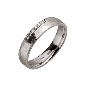 Золота обручка з діамантами (01-200365451) фотографія