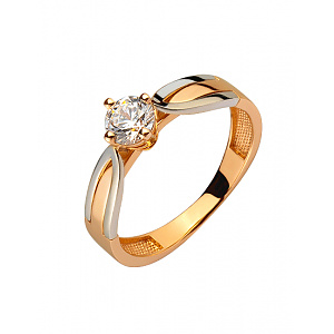 Золота каблучка з цирконієм куб. (01-200392751) фотографія