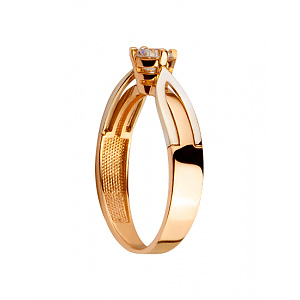 Золота каблучка з цирконієм куб. (01-200392751) фотографія