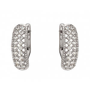 Золотые серьги с цирконием куб. (01-200438251) фотография