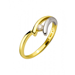 Золота каблучка з діамантом (01-200473851) фотографія