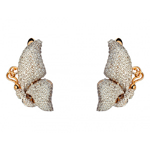 Золотые серьги с цирконием куб. (01-200487551) фотография