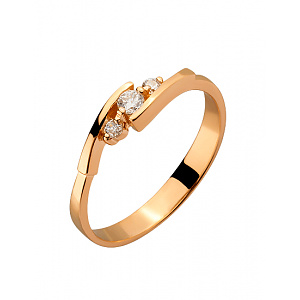 Золотое кольцо с цирконием куб. (01-200547251) фотография