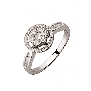 Золота каблучка з діамантами (01-200573451) фотографія