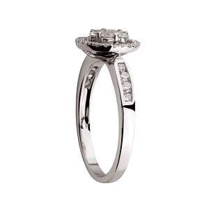 Золота каблучка з діамантами (01-200573451) фотографія