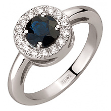 Золотое кольцо с бриллиантами  и  корундом (01-200749351)