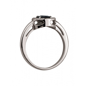 Золотое кольцо с бриллиантами  и  корундом (01-200749351) фотография