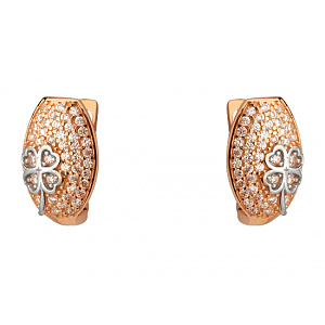 Золоті сережки з фіанітом (цирконієм куб.) (01-200781151) фотографія