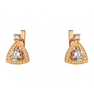 Золоті сережки з фіанітом (цирконієм куб.) (01-200807551) фотографія