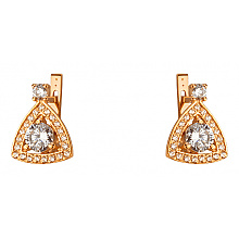 Золоті сережки з фіанітом (цирконієм куб.) (01-200807551)