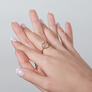 Золота каблучка з діамантами (1б_к-220) фотографія