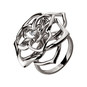 Золотое кольцо с бриллиантом (2б_к-130) фотография