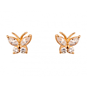 Золоті сережки з цирконієм куб. (01-19094352) фотографія