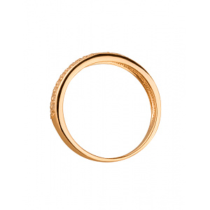 Золотое кольцо с цирконием куб. (01-19326352) фотография