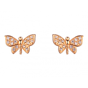 Золотые серьги с цирконием куб. (01-200079152) фотография