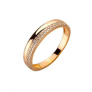 Золотое кольцо с цирконием куб. (01-200104652) фотография