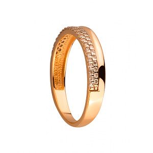 Золотое кольцо с цирконием куб. (01-200104652) фотография