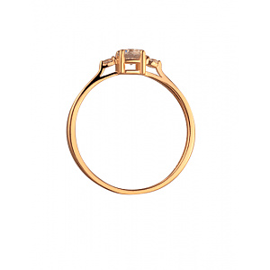 Золотое кольцо с цирконием куб. (01-200130052) фотография