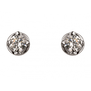 Золоті сережки з цирконієм куб. (01-200202552) фотографія