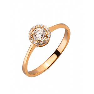 Золота каблучка з цирконієм куб. (01-200264752) фотографія