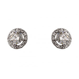 Золоті сережки з цирконієм куб. (01-200323852) фотографія