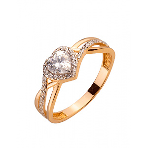 Золота каблучка з цирконієм куб. (01-200355552) фотографія