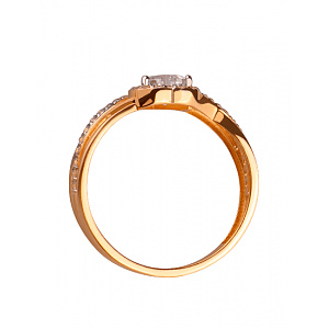 Золота каблучка з цирконієм куб. (01-200355552) фотографія