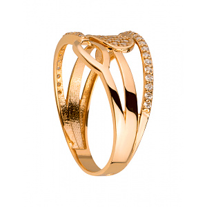 Золотое кольцо с цирконием куб. (01-200364852) фотография