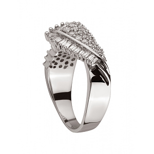 Золота каблучка з діамантами (01-200418452) фотографія