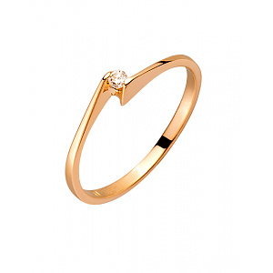 Золотое кольцо с бриллиантом (01-200447852) фотография