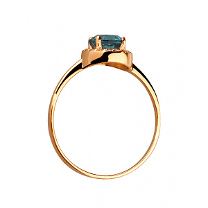 Золотое кольцо с топазом  и  цирконием куб. (01-200465952) фотография