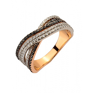 Золотое кольцо с цирконием куб. (01-200535152) фотография