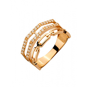 Золота каблучка з цирконієм куб. (01-200552652) фотографія