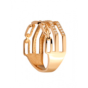 Золота каблучка з цирконієм куб. (01-200552652) фотографія