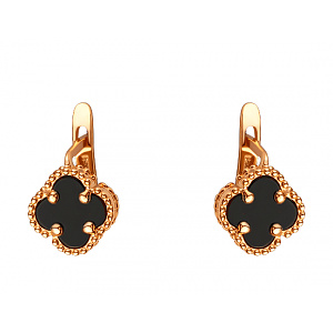 Золотые серьги с цирконием куб. (01-200616852) фотография