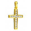 Золотой  крестик с бриллиантами 01-200740152 фотография 1