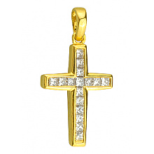 Золотой  крестик с бриллиантами (01-200740152)