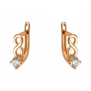 Золоті сережки з фіанітом (цирконієм куб.) (01-200783652) фотографія