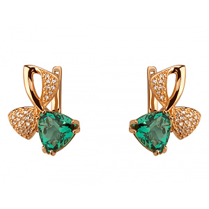 Золоті сережки з фіанітом (цирконієм куб.) (01-200810852) фотографія