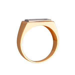 Золота каблучка з фіанітом (цирконієм куб.) (01-200816052) фотографія