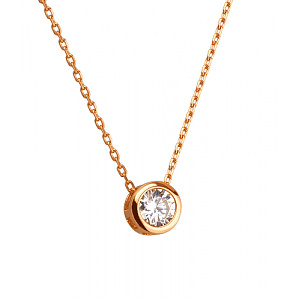 Золоте кольє з фіанітом (цирконієм куб.) (01-200845152) фотографія