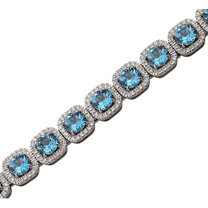 Золотой браслет с топазами  и  фианитами (2б_б-033) фотография