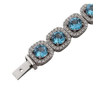 Золотой браслет с топазами  и  фианитами (2б_б-033) фотография