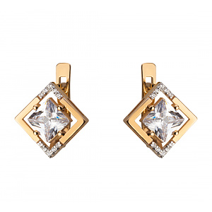 Золоті сережки з фіанітами (8б_с-022) фотографія