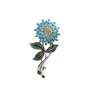 Золота брошка з топазами, цитринами  та  агатами (2б_бр-008) фотографія