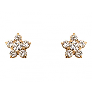 Золоті сережки з цирконієм куб. (01-18385353) фотографія