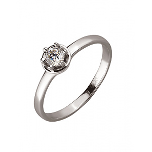 Золотое кольцо с цирконием куб. (01-200055253) фотография