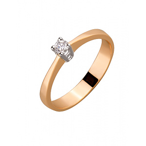 Золота каблучка з діамантом (01-200087453) фотографія