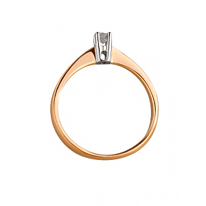 Золота каблучка з діамантом (01-200087453) фотографія